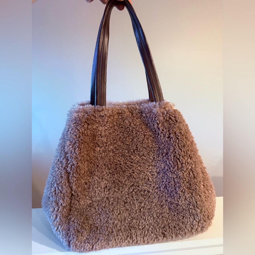 GAP Brown Faux Fur/Sherling Tote Bag